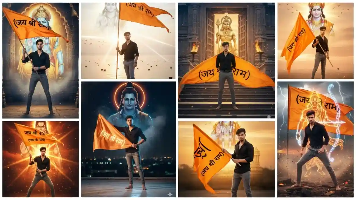 Viral Jai Shri Ram Flag Pose AI Prompts