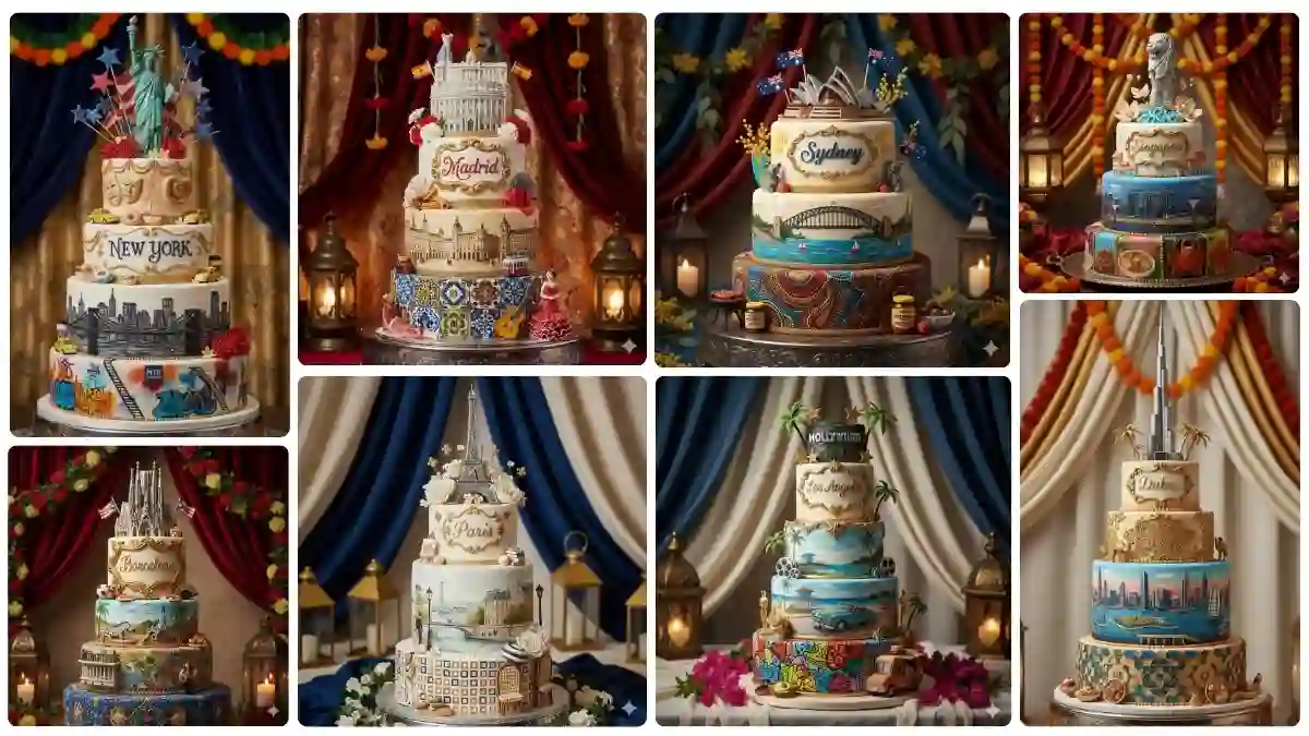 Celebration Cake City Image Prompt