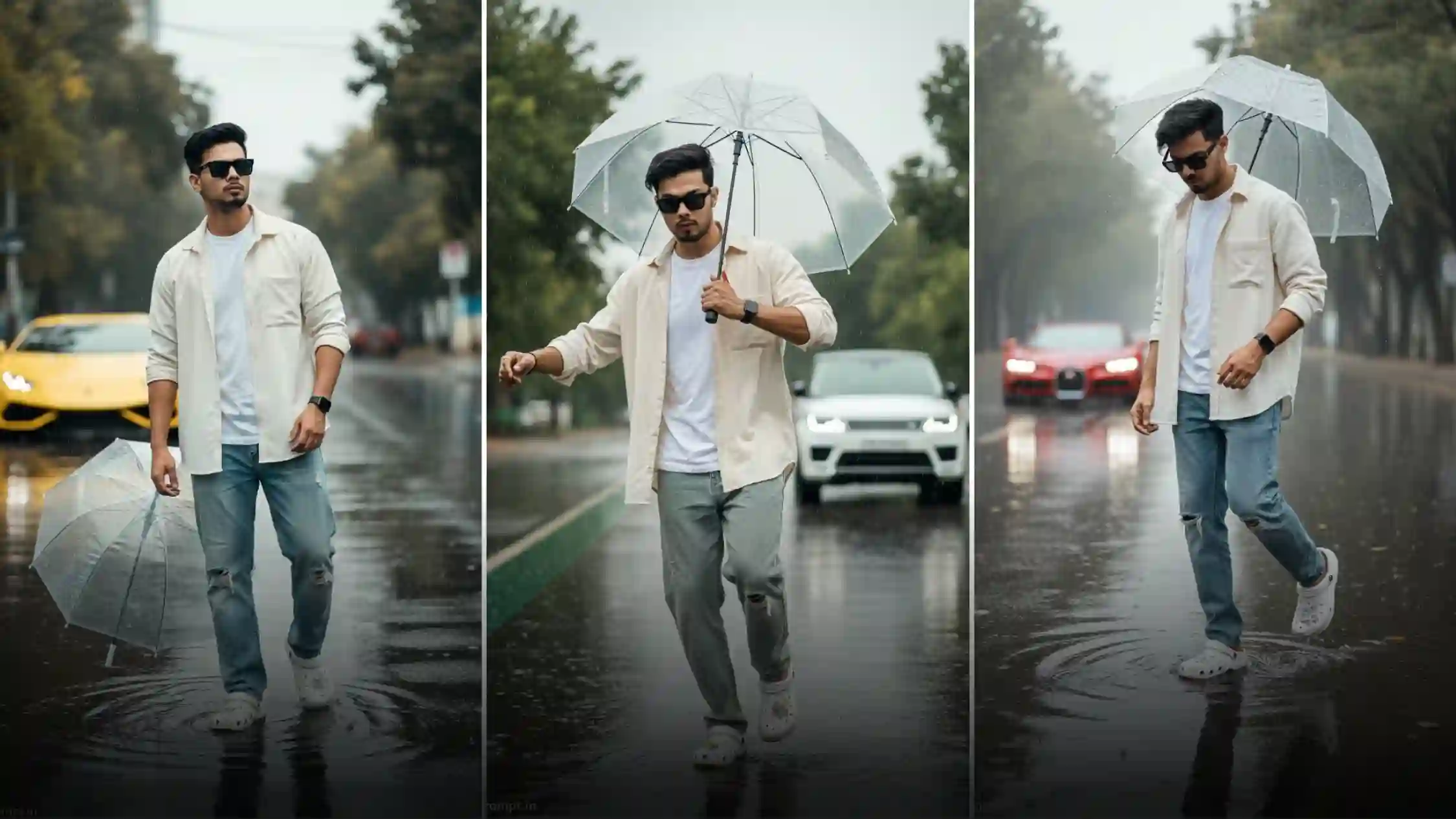 Gemini Rain Photo Editing Prompts Copy-Paste For Man