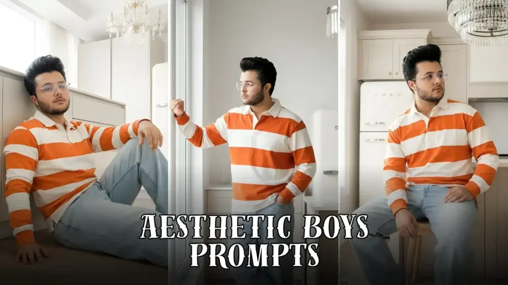 Viral Aesthetic Striped Shirt Boy AI Prompts