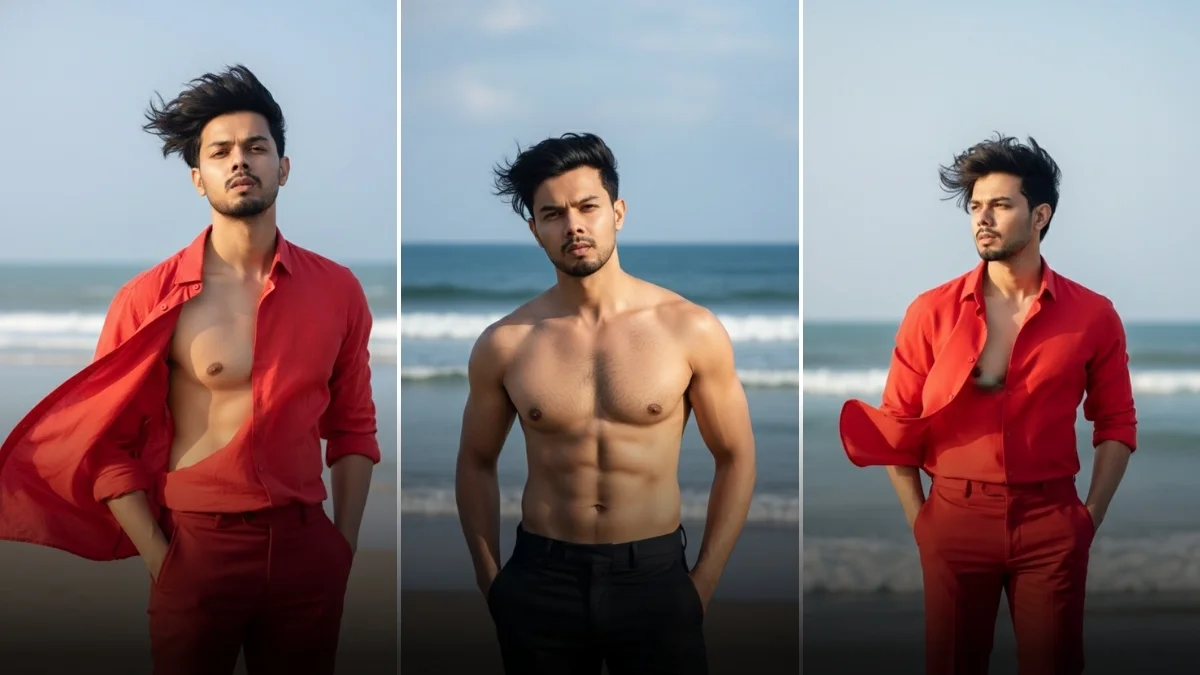 Best Casual Red Shirt For Men Photo Prompt