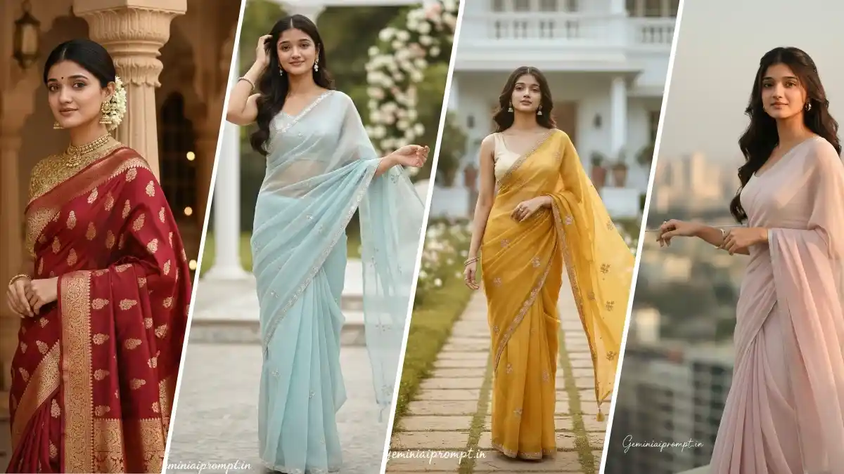 Free Gemini AI Prompts for Luxury Cinematic Saree Designs on Indian Women