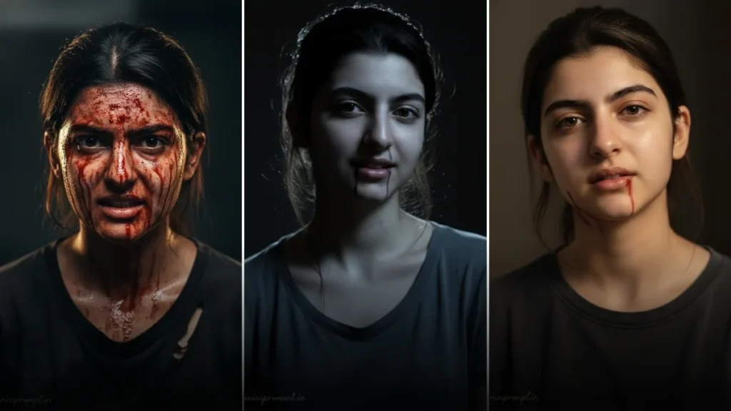 Viral Instagram Horror Cinematic Women Image Prompts