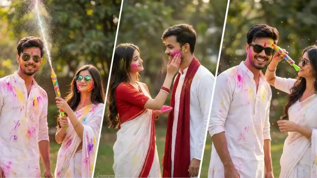 Couples Happy Holi Ai Photo Editing Prompts
