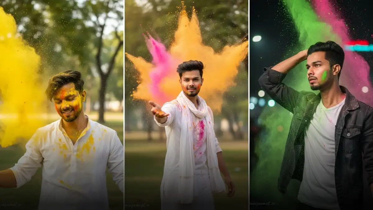 Holi Portrait Photo Prompts Trending on Instagram
