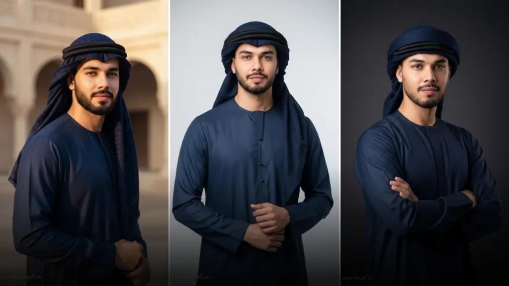 Hyper Realistic Young Muslim Outfit for Man Photo Prompt