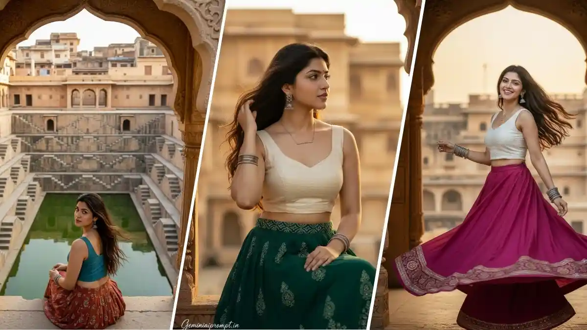 Rajasthan Travel Aesthetic Poses Gemini Prompt for Girl