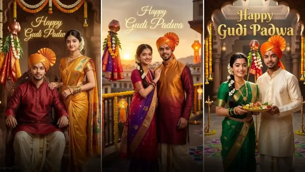 Gudi Padwa Couple Photoshoot AI Prompts