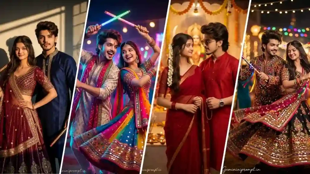 Navratri Couple Photo Editing with Gemini Ai