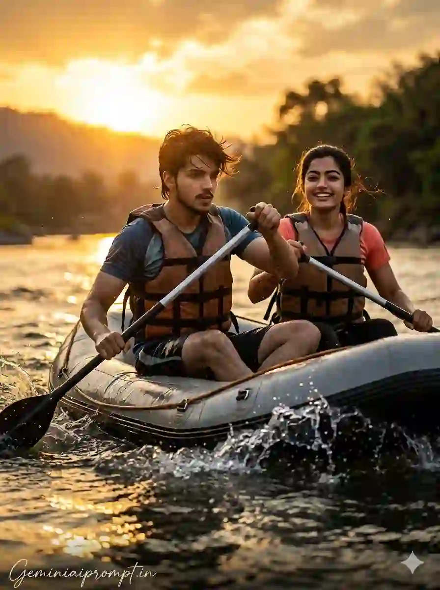 River Rafting Photo Prompt Create Hollywood-Style Aesthetic