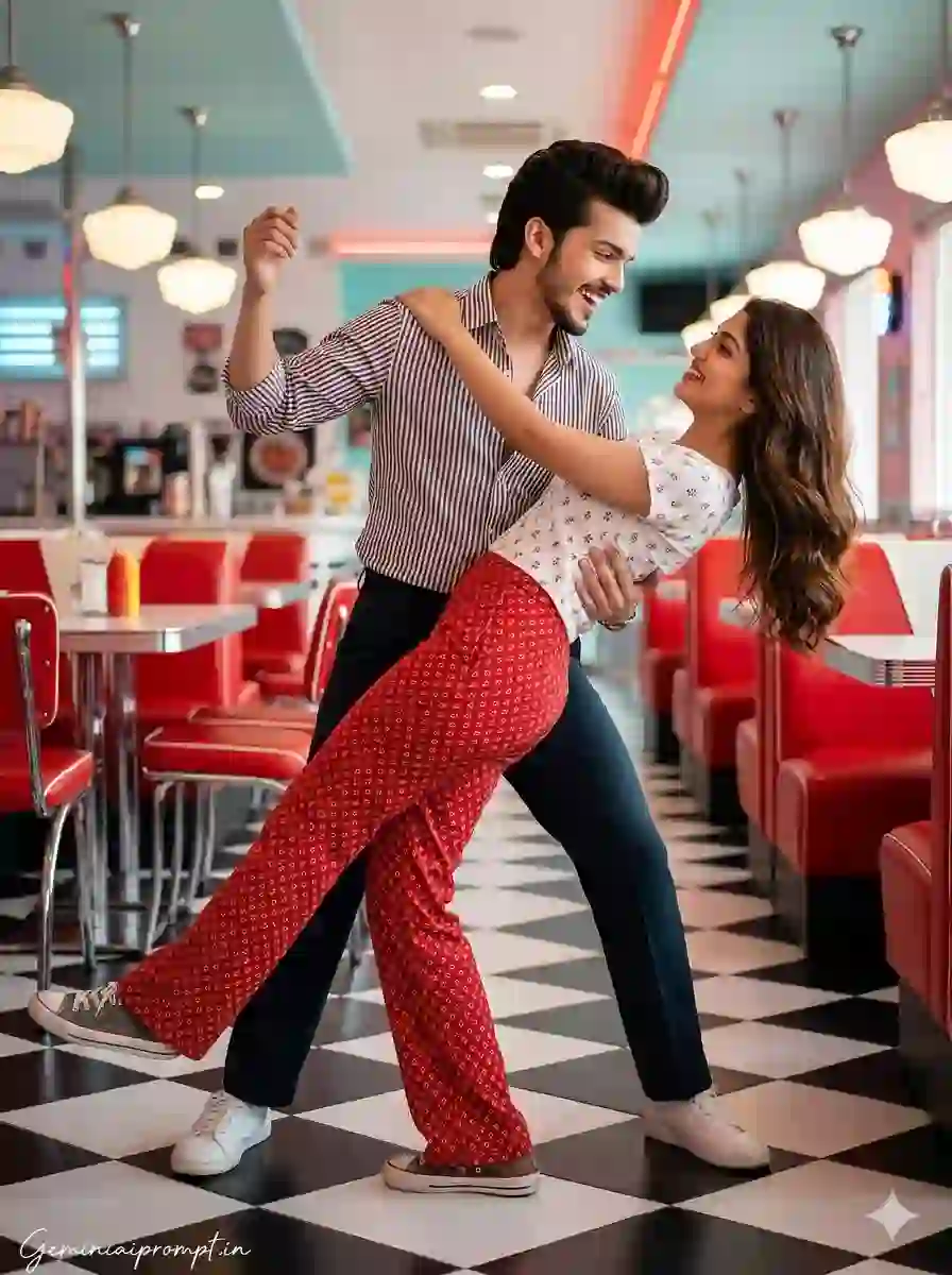 Vintage Retro Couple AI Photo Prompt Cinematic Pose